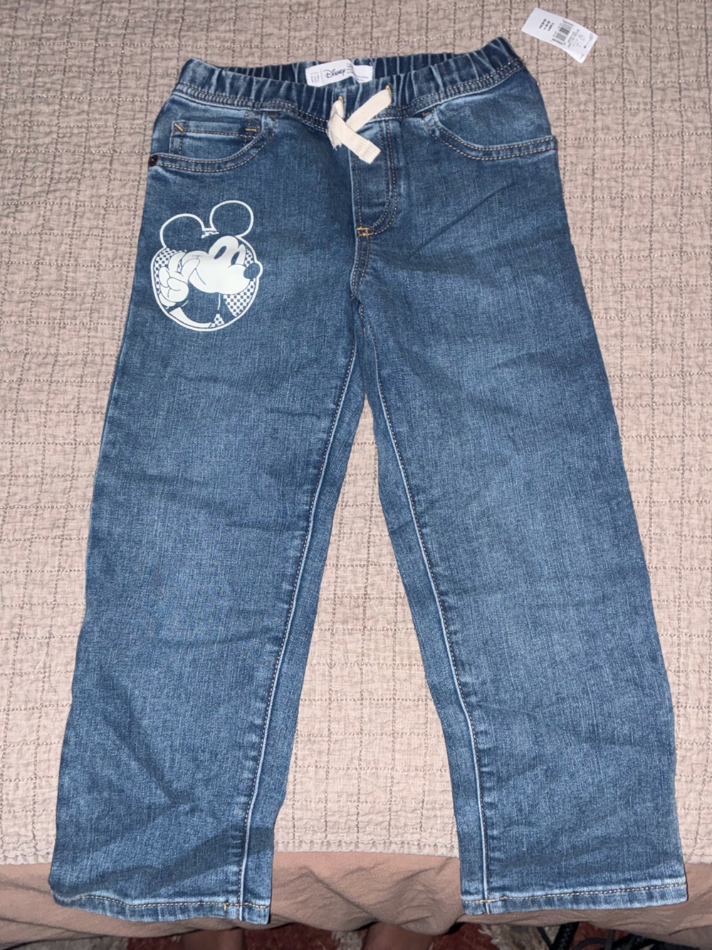 GAP Blue Kids Jeans with White Mickey Graphic